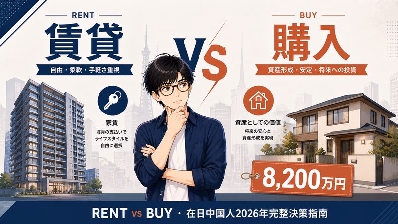 赁房 vs 买房：在日中国人2026年完整决策指南｜永住权・汇款限制・帰国风险全解析