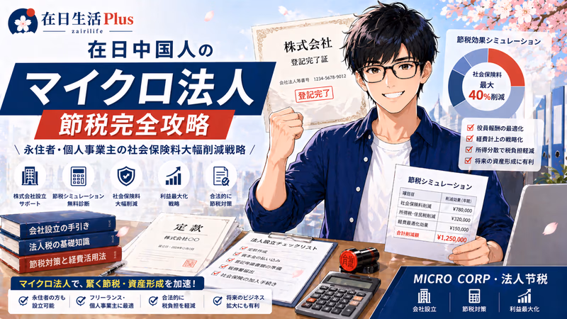 【2026年完整版】在日中国人微型法人节税完全攻略：永住者・个人事业主社保大幅削减战略
